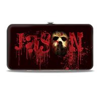 Hinged Wallet Friday the 13th JASON Mask Splatter + Jason Walking Pose Black/Red