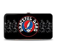 Hinged Wallet GRATEFUL DEAD Steal Your Face Logo/Dancing Skeletons Black/Gray/Re