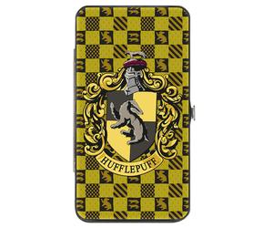Hinged Wallet Harry Potter HUFFLEPUFF Crest/Heraldry Checkers Golds/Black