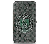 Hinged Wallet Harry Potter SLYTHERIN Crest/Heraldry Checkers Gray/Greens