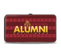 Hinged Wallet HOGWARTS ALUMNI GRYFFINDOR + Initial Monogram/Lion Icon Stripe Bur