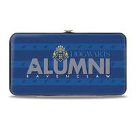 Hinged Wallet HOGWARTS ALUMNI RAVENCLAW + Initial Monogram/Eagle Icon Stripe Blu