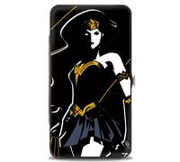 Hinged Wallet Justice League 2017 Wonder Woman Pose + Icon Black/White/Gold/Gray