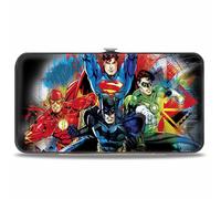 Hinged Wallet Justice League 4-Superhero C/U Group Pose Splatter Black/Multi Col