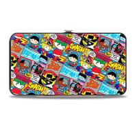 Hinged Wallet Justice League 8-Chibi Character Action Pose Comic Blocks