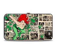 Hinged Wallet Poison Ivy Pose + Logo/Ivy/Comic Scenes Grays/Greens