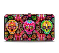 Hinged Wallet Six Sugar Skulls Multi Color