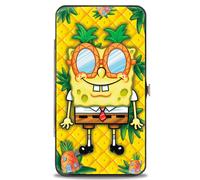 Nickelodeon - Portafoglio Buckle-Down con cerniera - Spongebob ananas Eyes + Spongebob & Patrick Starfish Pose Pose Ananas Oro Unisex Adulti