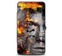 Hinged Wallet SUPERNATURAL Sam + Dean Broken Faces CLOSE-UP Grays/Flames