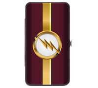 Hinged Wallet The Flash Logo10/Stripe Burgundy/Golds/White