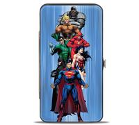 Hinged Wallet The New 52 Justice League 7-Superhero Group Pose/Streak Blues