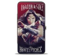 Hinged Wallet Wonder Woman Deflection Pose FIGHT FOR JUSTICE-BE BRAVE AND FIERCE