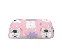 Hingor Astuccio da viaggio con cerniera per cosmetici, cancelleria, borsa, borsa, astuccio per matite e articoli da toeletta, con stampa di alpaca, motivo cartone animato, Argento, taglia unica