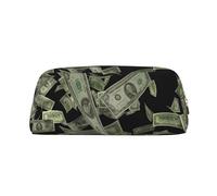 Hingor Astuccio da viaggio con stampa con simbolo del dollaro e moneta, alla moda, con cerniera, per cosmetici, cancelleria, borsa, astuccio per matite, Oro, taglia unica, Portamonete
