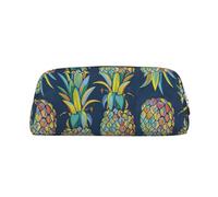 Hingor Astuccio da viaggio con stampa di ananas e frutta tropicale, alla moda, con cerniera, per cosmetici, cancelleria, borsa, astuccio per matite, Oro, One Size, Portamonete