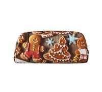 Hingor Astuccio da viaggio con stampa di biscotti di pan di zenzero alla moda con cerniera per cosmetici, cancelleria, borsa, astuccio per matite, Oro, One Size, Portamonete