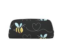 Hingor Astuccio da viaggio con stampa di Bumble Bees, per articoli di cancelleria e articoli da toeletta con cerniera, per cosmetici, cancelleria, borsa, astuccio per matite, Argento, taglia unica