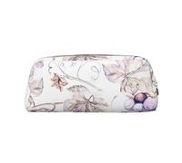 Hingor Astuccio da viaggio con stampa di foglie d'uva, alla moda, con cerniera, per cosmetici, cancelleria, borsa, astuccio per matite, Oro, taglia unica, Portamonete
