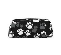 Hingor Astuccio da viaggio con stampa di zampe, colore bianco e nero, alla moda, con cerniera, per cosmetici, cancelleria, borsa, astuccio per matite, Oro, One Size, Portamonete