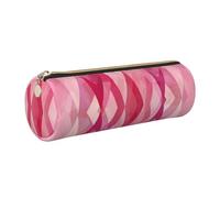 Hingor Astuccio per matite e penne con stampa a rombi rosa, astuccio portatile per cancelleria e cosmetici, per uomo e donna