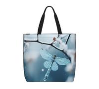 Hingor Blue Dragonfly Print Tote Bag Per Le Donne Grande Borsa Da Spiaggia Riutilizzabile Borse Della Spesa Per Viaggi Shopping