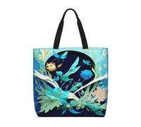Hingor Blue Dragonfly Print Tote Bag Per Le Donne Grande Borsa Da Spiaggia Riutilizzabile Borse Della Spesa Per Viaggi Shopping