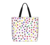Hingor Borsa da donna con stampa di zampe, borsa da spiaggia, riutilizzabile, per viaggi, shopping