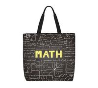 Hingor Borsa da donna con stampa matematica scolastica, grande, borsa da spiaggia, riutilizzabile, borsa per la spesa per viaggi e shopping