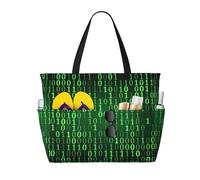 Hingor Borsa da spiaggia con stampa bandiera venezuelana, borsa da spiaggia impermeabile per donne, borsa da piscina pieghevole leggera con scomparto bagnato con cerniera, Era Hacker, Taglia unica