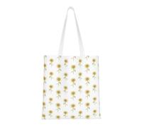 Hingor Borsa per la spesa in tela con stampa floreale dipinta a mano con girasole per donne, carina, alla moda e riutilizzabile, borsa per la spesa, per scuola, shopping, palestra, biblioteca e