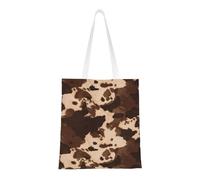 Hingor Borsa per la spesa in tela di vacchetta marrone con stampa artistica estetica per donne, carina, alla moda e riutilizzabile, borsa per la spesa, per scuola, shopping, palestra, biblioteca e