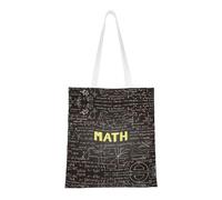 Hingor Borsa per la spesa in tela estetica con stampa matematica scolastica per donne, carina, alla moda e riutilizzabile, borsa per la spesa per scuola, shopping, palestra, biblioteca e spiaggia
