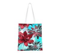 Hingor Borsa shopping in tela estetica con stampa floreale su vetro colorato per donne, carina, alla moda e riutilizzabile, borsa per la spesa, per scuola, shopping, palestra, biblioteca e spiaggia