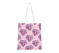 Hingor Borsa tote in tela estetica con stampa a rombi rosa, per donne, carina, alla moda e riutilizzabile, borsa per la spesa, per scuola, shopping, palestra, biblioteca e spiaggia
