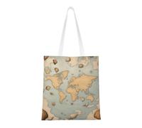 Hingor Borsa tote in tela estetica con stampa di conchiglie marine per donne, carina, alla moda e riutilizzabile, borsa per la spesa in tela per scuola, shopping, palestra, biblioteca e spiaggia