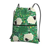 Hingor Carino Cartoon Sheep Stampa Coulisse Zaino String Bag Sackpack Cinch Resistente all'acqua Per Palestra Shopping Sport Yoga