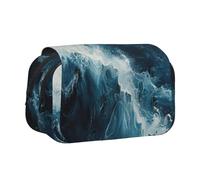 Hingor Fashion Within The Tides - Astuccio con cerniera a doppio strato, con stampa, per penne, matite, matite, cosmetici, borsa multiuso per cancelleria