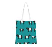 Hingor Galloway Borsa tote in tela estetica con stampa mucca per donne, carina, alla moda e riutilizzabile, borsa per la spesa, per scuola, shopping, palestra, biblioteca e spiaggia