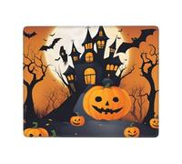 Hingor Happy-Halloween-Vector 1 Tappetino per mouse con bordo cucito Premium testurizzato liscio funzionamento preciso impermeabile lavabile base in gomma antiscivolo tappetino protezione scrivania