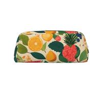 Hingor Hojas Tropicales Y Flores - Astuccio per cancelleria alla moda, con cerniera, per cosmetici, cancelleria, borsa, astuccio da viaggio, Argento, One Size, Portamonete
