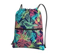 Hingor Illustrazione Arte Digitale Stampa Foglia Coulisse Zaino String Bag Sackpack Cinch Resistente All'acqua Per Palestra Shopping Sport Yoga