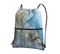 Hingor Marmorizzato stampa coulisse zaino stringa borsa Sackpack Cinch resistente all'acqua per palestra shopping sport yoga