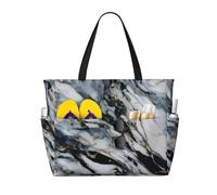 Hingor Moda Strisce Colorate Stampa Verticale Borsa da Spiaggia Impermeabile Borse Da Spiaggia Per Le Donne, Leggero Pieghevole Borsa Da Piscina Con Cerniera Scomparto, Marmo1, Taglia unica