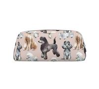 Hingor Oodles of Poodles - Astuccio da viaggio con cerniera, per cosmetici, cancelleria, borsa, astuccio per matite, Argento, taglia unica, Portamonete