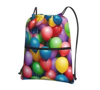 Hingor Palloncini colorati Blue Sky Stampa Coulisse Zaino String Bag Sackpack Cinch Resistente all'acqua Per Palestra Shopping Sport Yoga