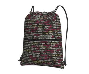 Hingor Programmatore Codice di programmazione Stampa Coulisse Zaino String Bag Sackpack Cinch Resistente all'acqua Per Palestra Shopping Sport Yoga