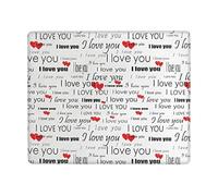 Hingor Tappetino per mouse con scritta "I Love You Words With Hearts" con bordo cucito Premium testurizzato liscio funzionamento preciso impermeabile lavabile base in gomma antiscivolo tappetino