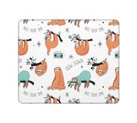 Hingor Tappetino per mouse con stampa bradipo marrone, design personalizzato per ufficio e casa, tappetino per mouse impermeabile, base in gomma antiscivolo per mouse wireless