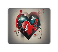 Hingor Tappetino per mouse con stampa di Treble Love e musica, design personalizzato per ufficio e casa, tappetino per mouse impermeabile, base in gomma antiscivolo per mouse wireless