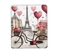 Hingor Tappetino per mouse con stampa Love Paris Tower Coffee Wine Profumo bicicletta cuore con bordi cuciti, tappetino per mouse testurizzato di alta qualità, base in gomma antiscivolo, tappetino per